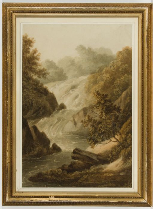 English School  19th Century Watercolour - Swallow Falls, Wales