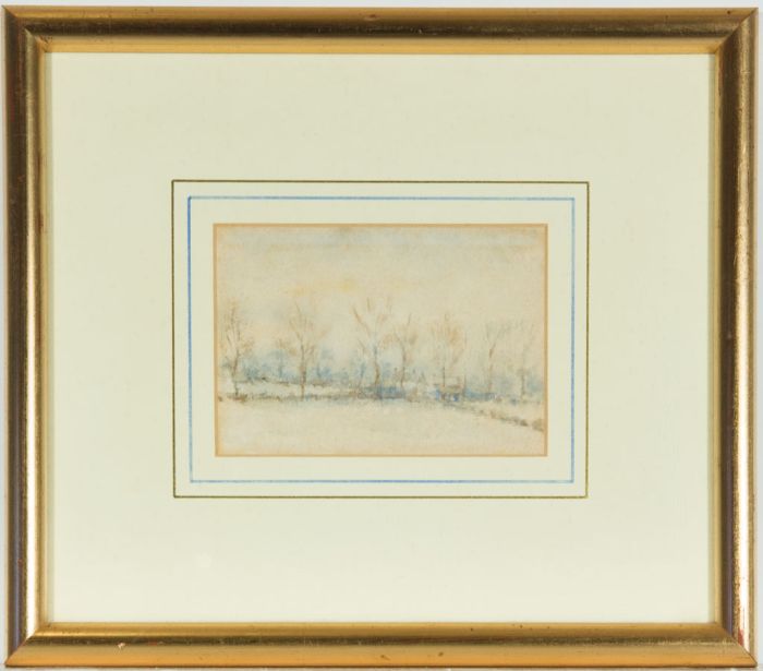 Henry Longueville Graham - Framed 1889 Watercolour, Sunset after Snow