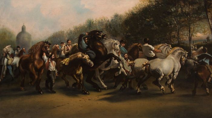 After Rosa Bonheur (1822-1899), A Superb Late 19th Century Oil - The Horse Fair