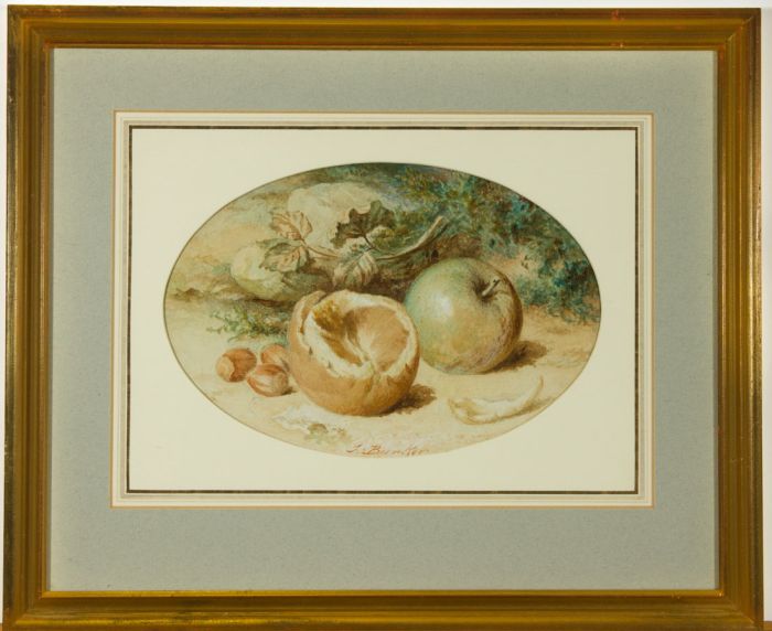 Joseph Bunker - Signed Late 19th Century Watercolour, Fruit and Hazelnuts