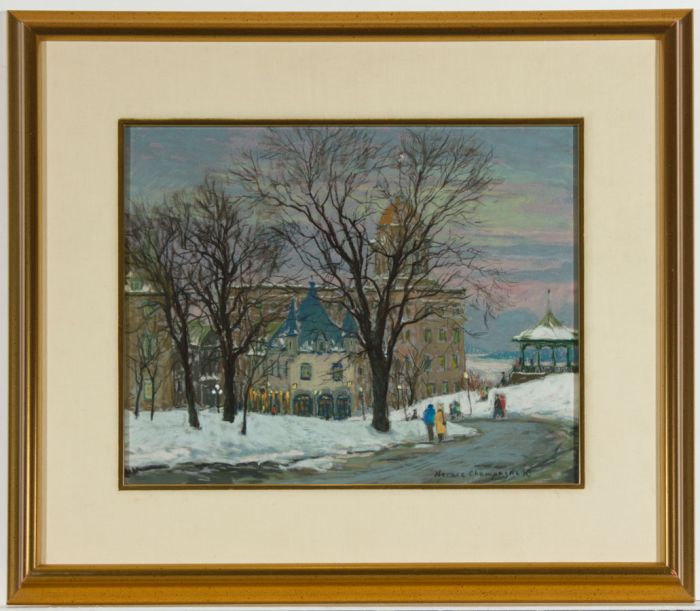 Horace Champagne - Signed and Gilt Framed 1994 Pastel, Twilight  Sky