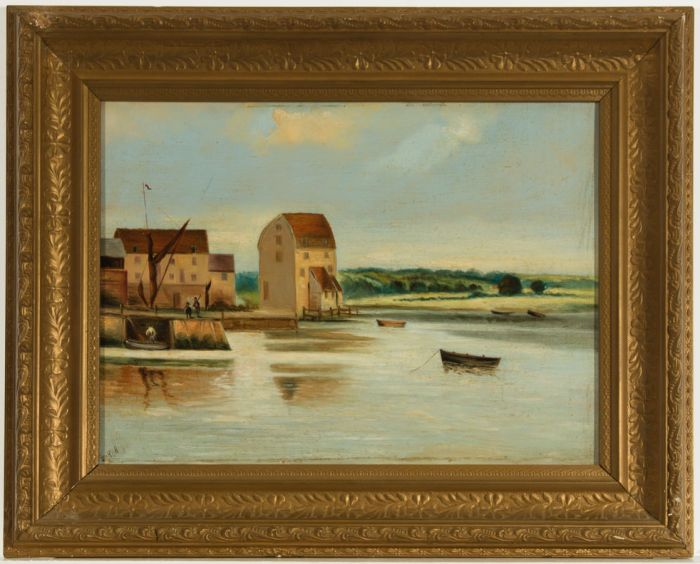 Robert Kell (1829-1902) - Gilt Framed Oil, The Tide Mill at Woodbridge
