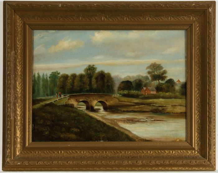Robert Kell (1829-1902) - Signed Oil, Wilford Bridge Over the Deben at Melton