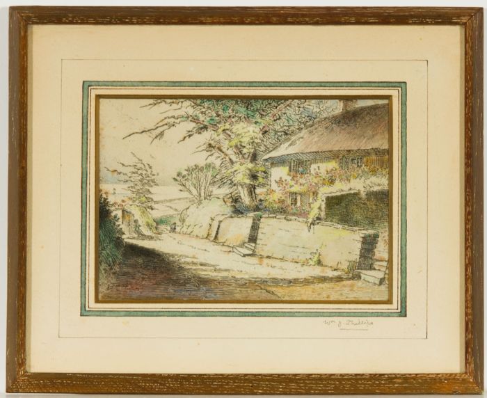 William J. Phillips ARCA - 19th Century Etching, Fisherman's Cottage, Dorset