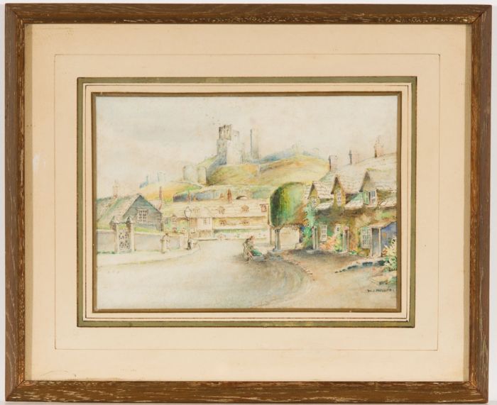 William J. Phillips ARCA - 19th Century Watercolour, Corfe Castle, Dorset