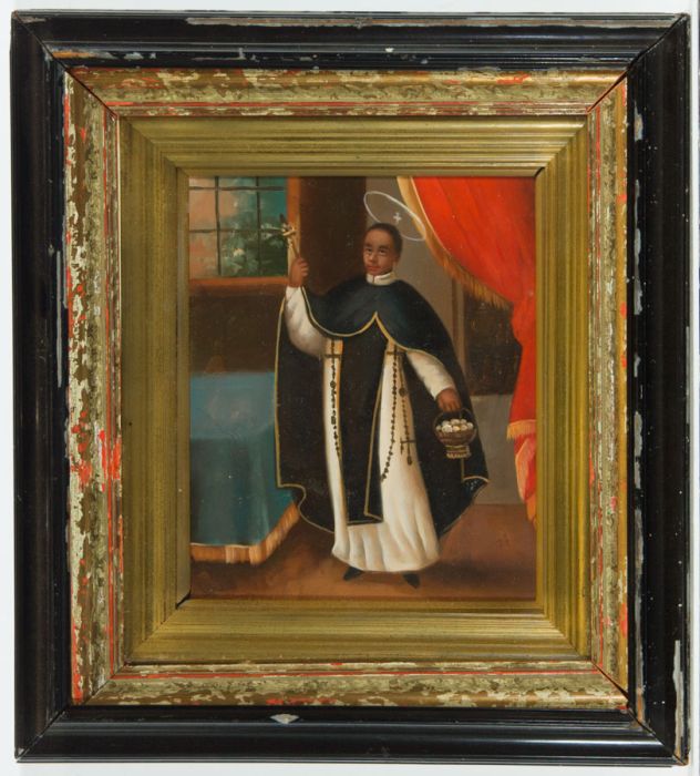 Cuzco School 19th Century Oil - Portrait of a Saint