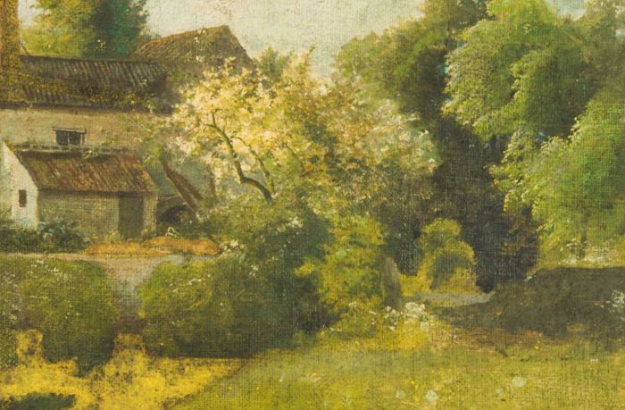 English School 19th Century Oil - Garden and Cottage