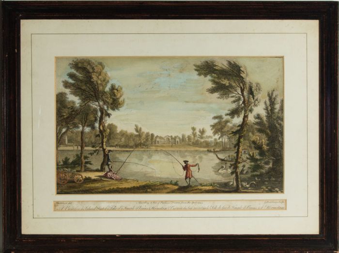 G. Bickham after Chatelain - Framed 1753 Engraving, Temple of Venus & Hermitage