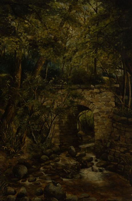 S.L. Dalton - Late 19th Century Oil, River under the Bridge