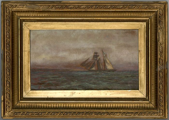 English School Late 19th Century Oil - Sailing Ship on a Sea