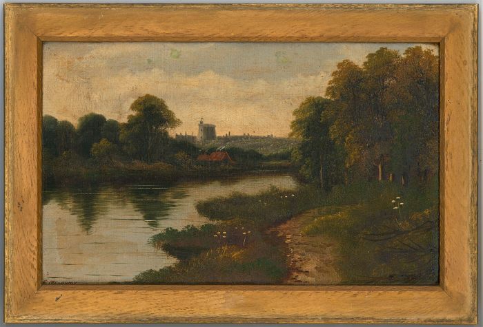 E. Meadows - Signed Late 19th Century Oil, River Landscape with Castle