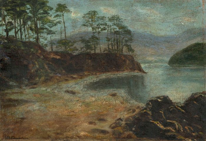 19th Century Oil - Lake Landscape