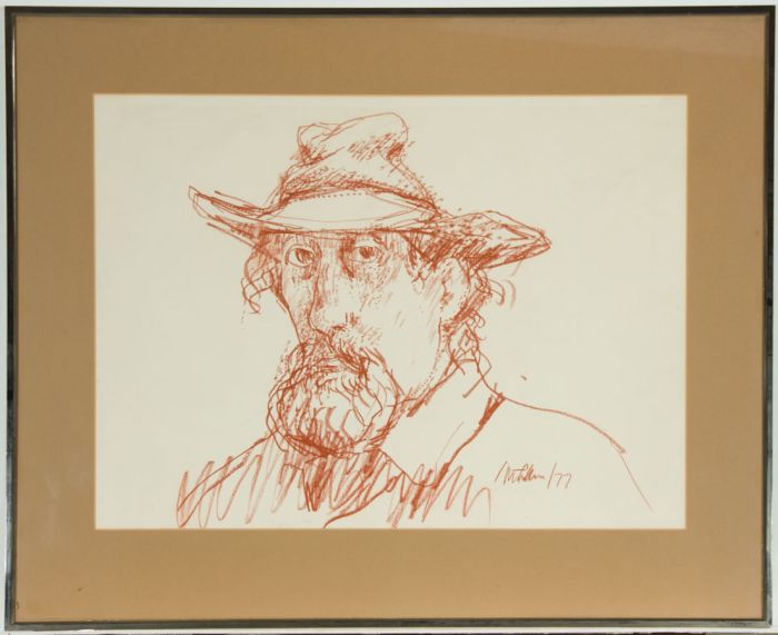 Peter Collins ARCA - Signed and Framed 1977 Pastel, Self Portrait of the Artist