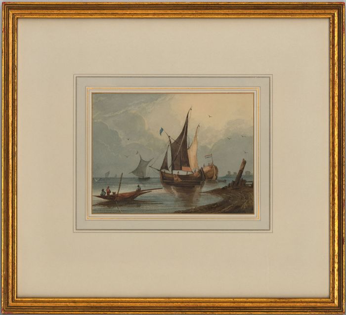 British School Mid 19th Century Watercolour - Fishing Boats