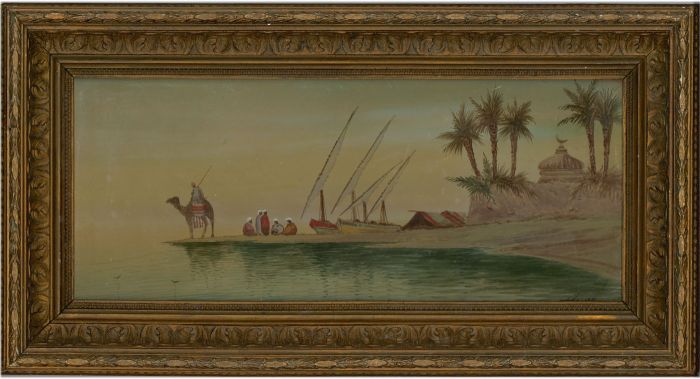 A. Hassan - Fine Framed 19th Century Watercolour, Figures in a River Landscape