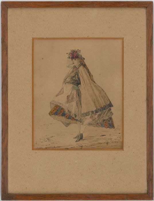 19th Century Pen and Ink Drawing - Portrait of a Pickard-Cambridge