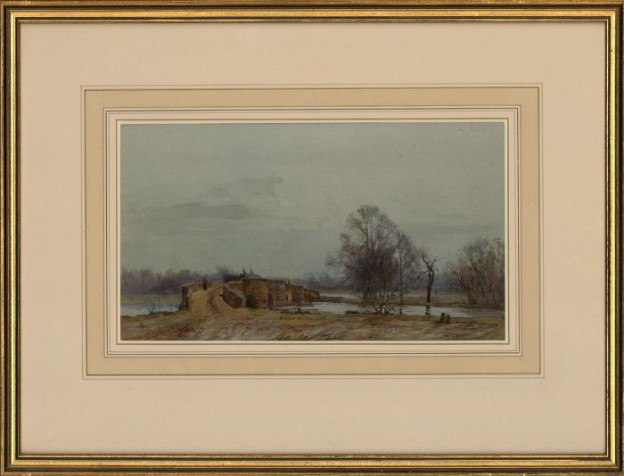 William Grylls Addison - 1890 Watercolour, Yalding Bridge, Kent