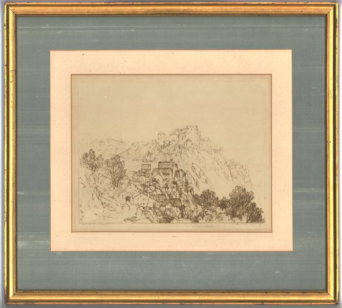Sir Frank Short (1857-1945) - 1891 Etching, Hillside Town