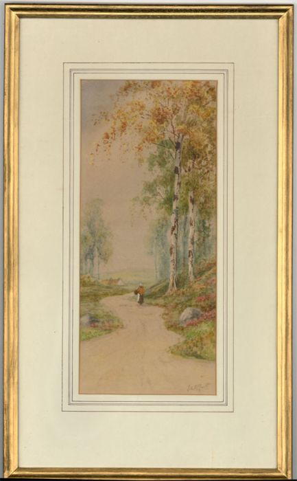 J.S. Elliott - Signed Late 19th Century Watercolour, Figure in a Rural Landscape