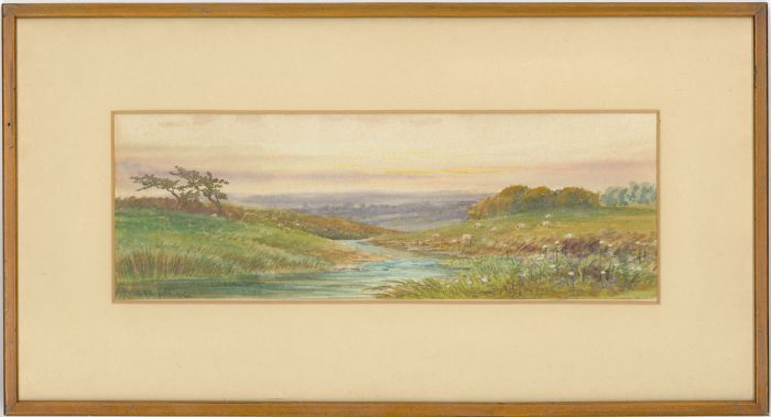 B.T Wadham - Framed 19th Century Watercolour, River Landscape