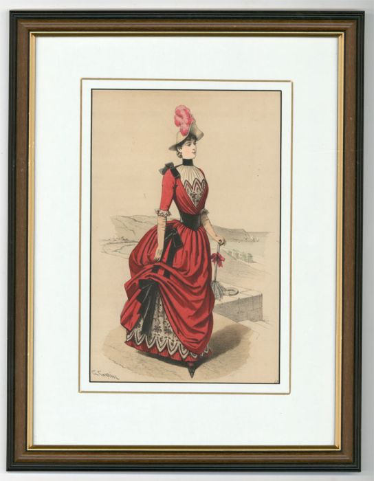 A Set of Three Late 19th Century Lithographs - Paris Fashion Designs