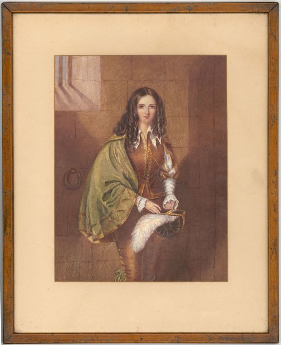 Fine Framed 19th Century Watercolour - Young Cavalier