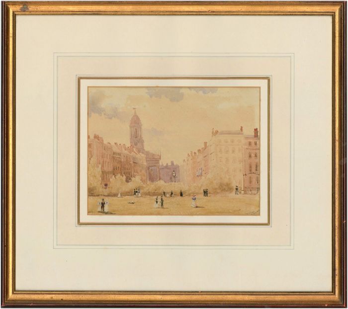 W. Price - Fine Signed 1829 Watercolour, Figures in a London Park