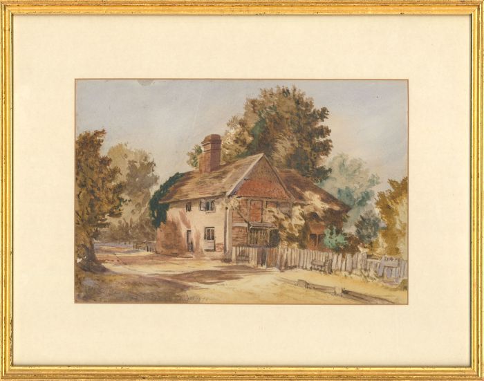 M.W. Carr - English School 1878 Watercolour, Country Cottage Scene