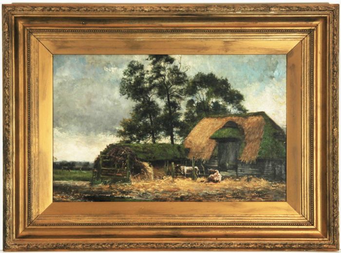 John H. Oswald (1843-1895) - Gilt Framed 19th Century Oil, Cattle in a Landscape