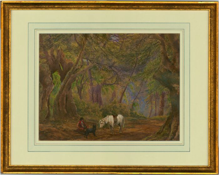 Gilt Framed, English School Mid 19th Century Watercolour - Forest Lane