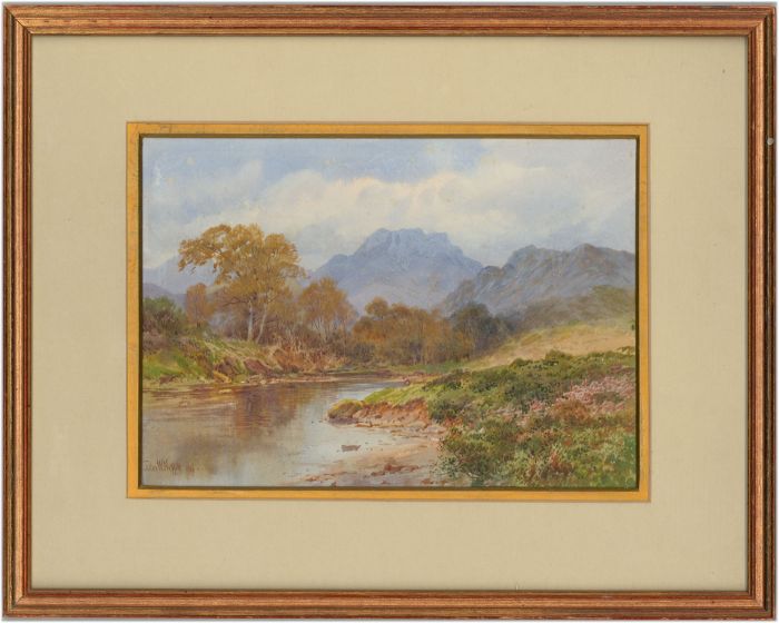 John Wilson Hepple (1886-1939) - Signed 1916 Watercolour, Highland River Scene