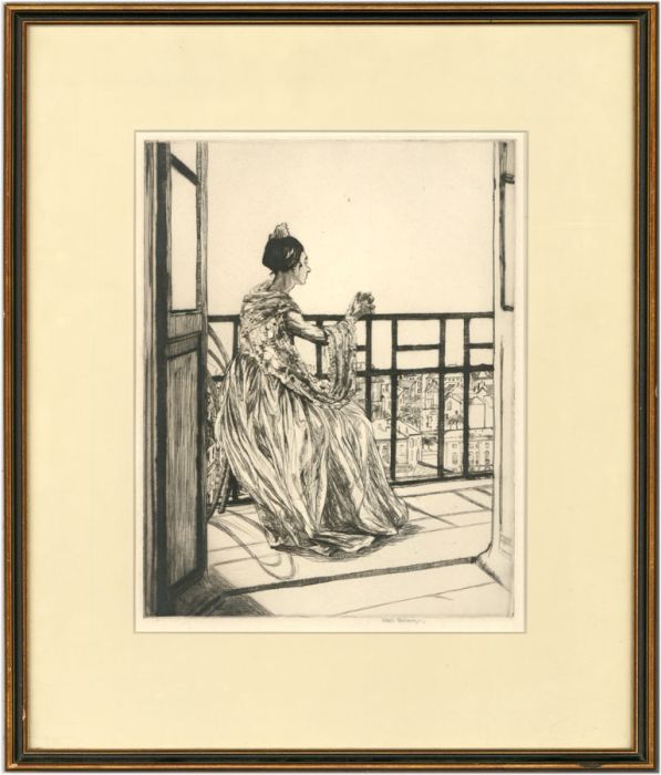Ethel Gabain (1883-1950) - Mid 20th Century Etching, Portrait of a Seated Lady