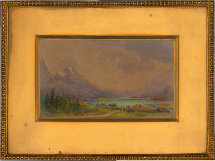 J. Brockett - Signed 19th Century Watercolour, Lake Landscape