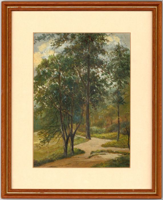 Framed Late 19th Century Oil - Forest Path