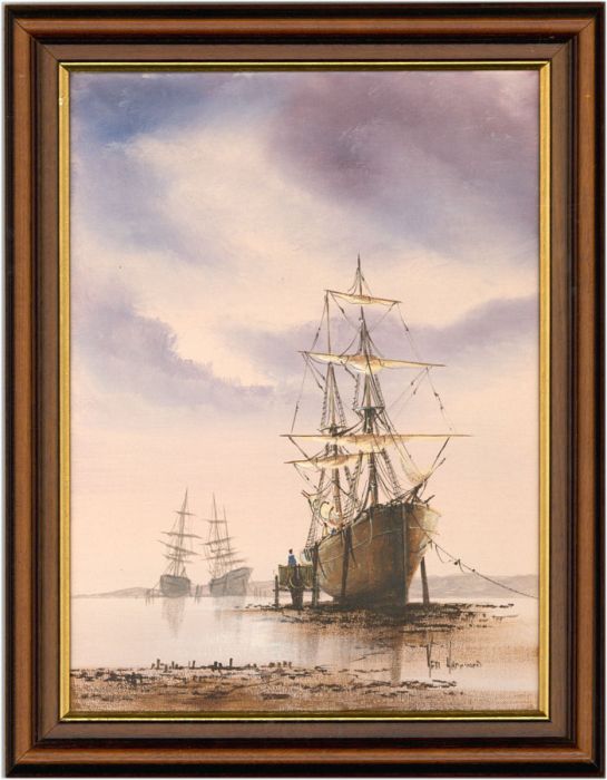 Ken Hammond (b.1948) - Signed and Framed Contemporary Acrylic, Naval Ships