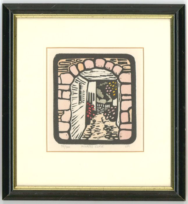 L.M - Limited Edition Mid 20th Century Woodblock, Milroys Close