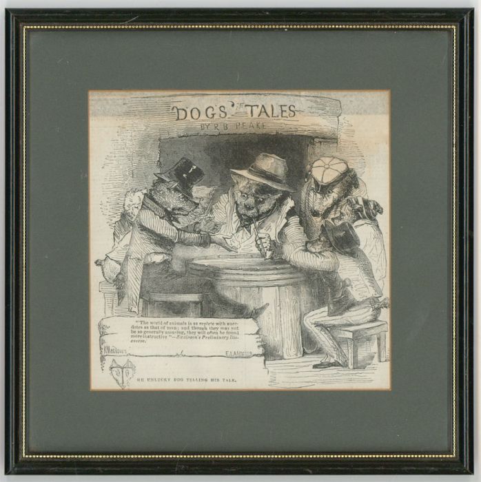 Kenny Meadows - 1843 Engraving, The Unlucky Dog Telling his Tale