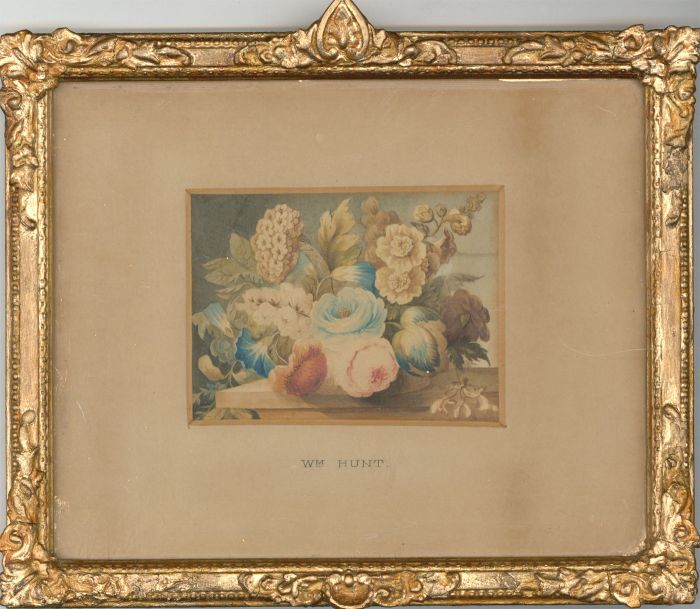William Hunt - Gilt Framed 19th Century Watercolour, Floral Arrangement