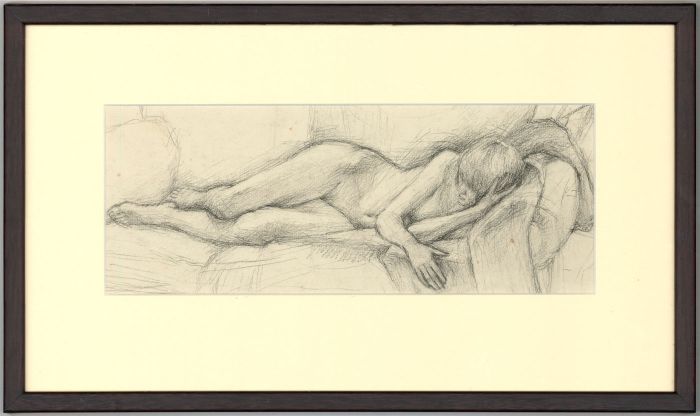 Maurice Feild (1905-1988) - Mid 20th Century Charcoal Drawing, Sleeping Nude