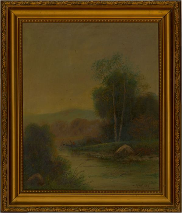 T. Wood - Signed and Framed 19th Century Oil, River Landscape