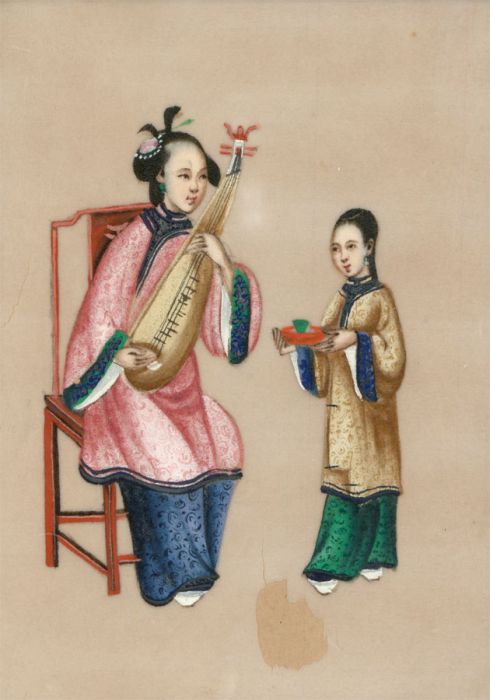 Japanese 20th Century Watercolour - Musician