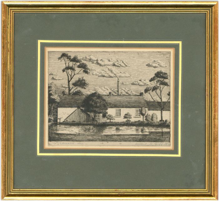 Archie Rhys Griffiths (1902-1971) - Framed Original Etching, Loughor Mill, Wales