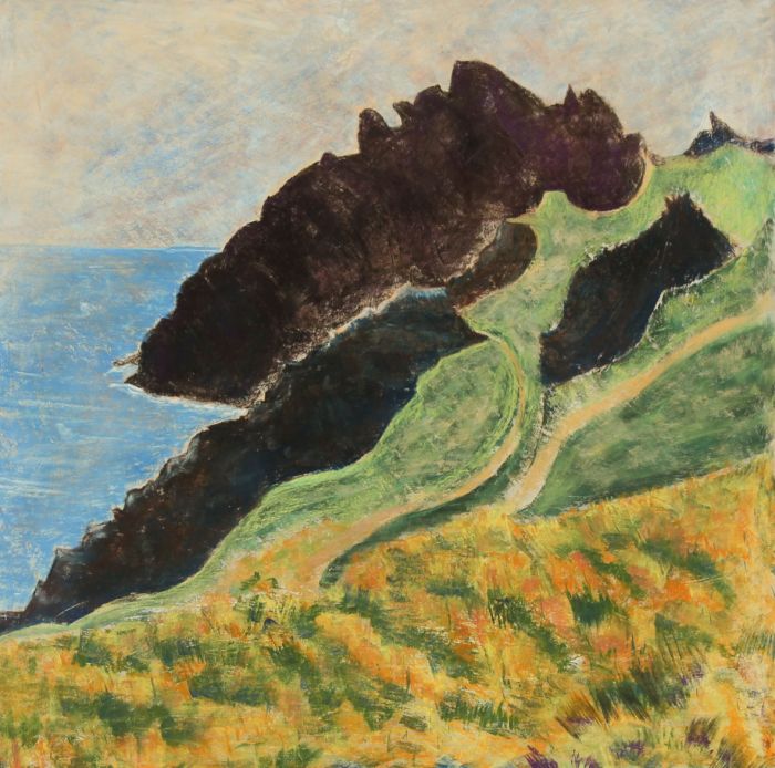A.S.T. - Large Contemporary Pastel, Coastal Landscape