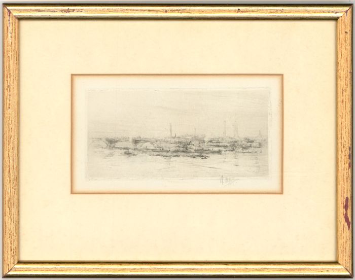 William Walcot (1874-1943) - Signed and Gilt Framed Etching, London Cityscape