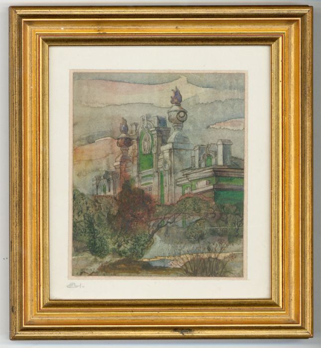 Fine Mid 20th Century Watercolour - Classical Indian Building