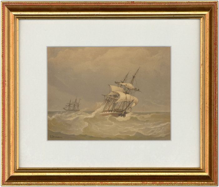 Edward Duncan (1803-1882) - 20th Century Lithograph, Ships in Rough Seas