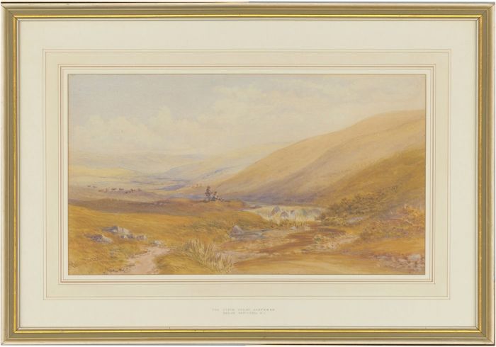 Philip Mitchell RI (1814-1896) - Signed Watercolour, Fishing in Dartmoor