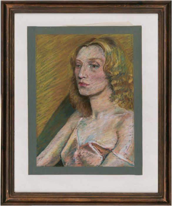 Framed Mid 20th Century Pastel - Portrait of a Woman