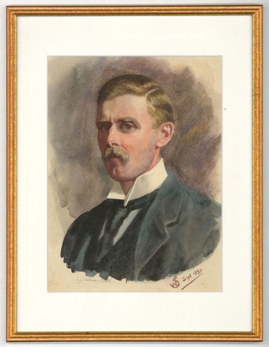 Lucy Graham Smith - Signed and Framed 1893 Watercolour, Portrait of a Man