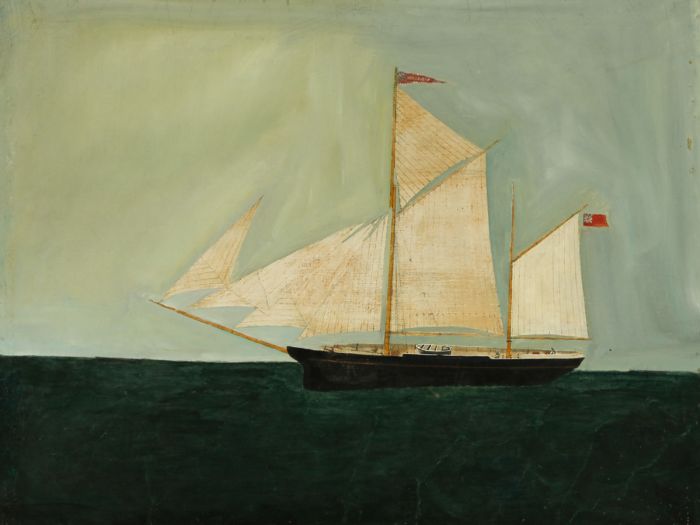 English School 19th Century Oil - Ship in Full Sail